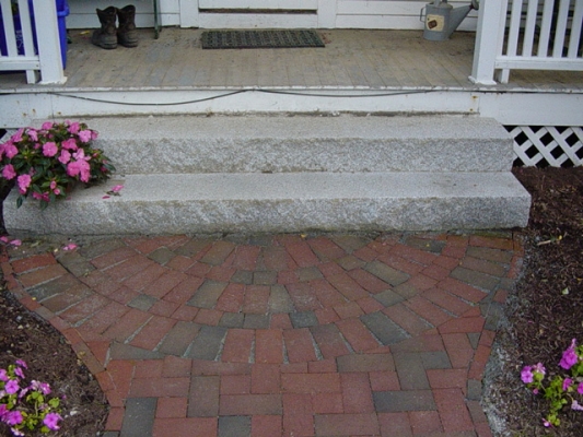 9' granite step & Clay Birck