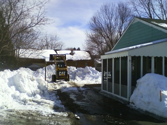 driveway snow stacking