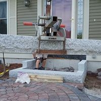 granite entry way install