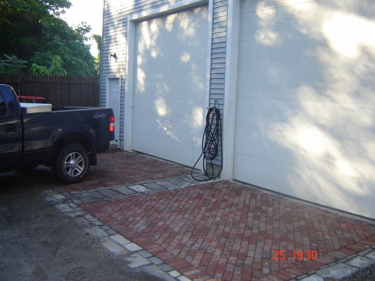 old clay pavers and granite