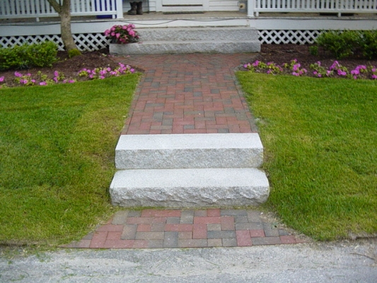 granite steps top "split face" bottom "rock face"