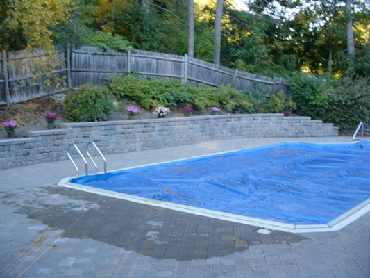 Ideal wall and pavers for pool